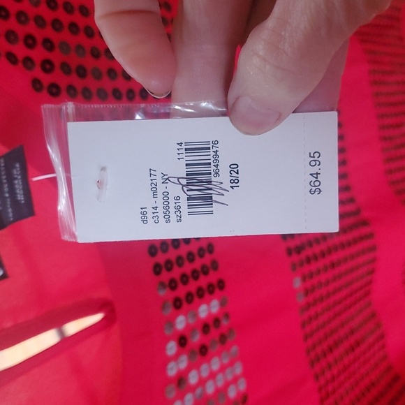 Lane Bryant Long Sleeve Red Sequin Sz. 18/20 Top Tunic Blouse NWT - Picture 5 of 11